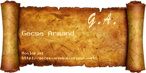 Gecse Armand névjegykártya